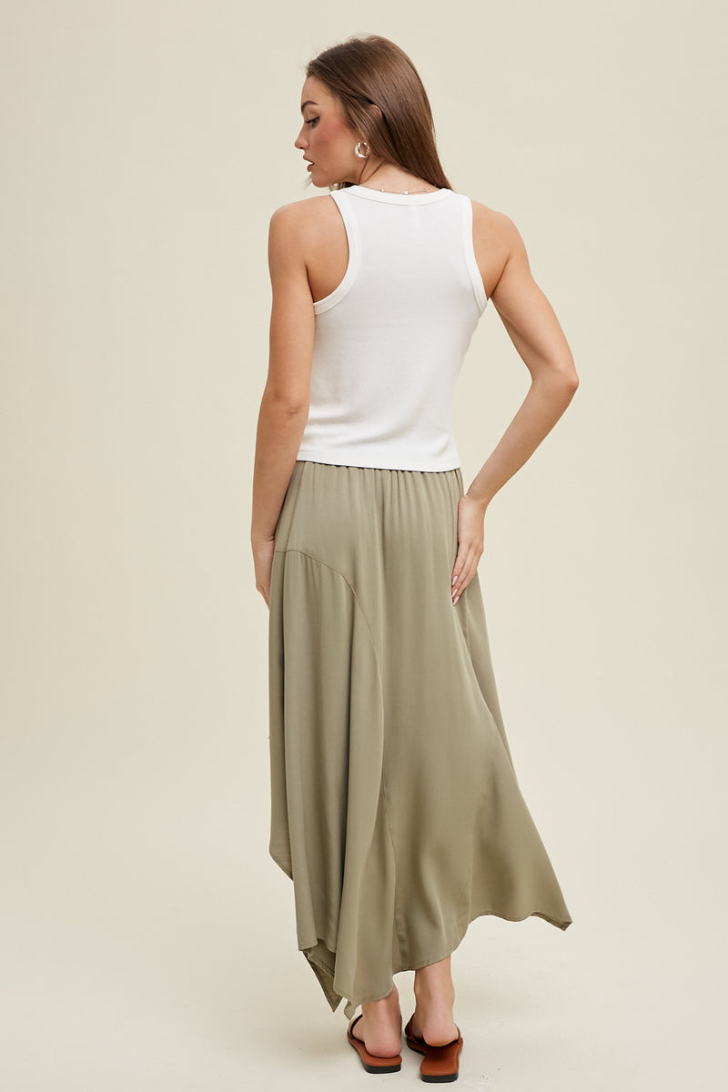 Ribbed Knit Cropped Round Neck Tank - Off White