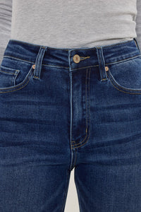 Kancan High Rise Dark Wash Slim Straight Jeans