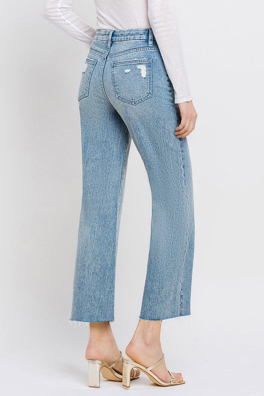 VERVET Mid Rise Crop Wide Leg Jeans