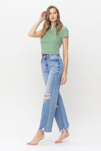 VERVET 90's Vintage Destroyed High Rise Flare Jeans