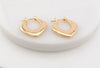 Flat Square Small Gold Hoop Earrings