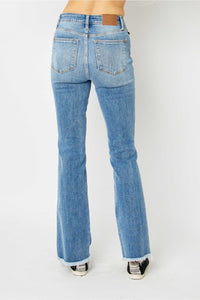 Judy Blue High Rise Fray Hem Bootcut Jeans