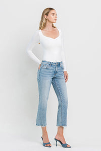 LOVERVET by Vervet High Rise Light Wash Cropped Straight Jeans