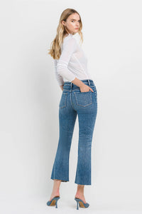 VERVET High Rise Distressed Crop Flare Jeans