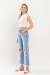 Flying Monkey High Rise Vintage Destroyed Straight Jeans