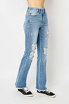 Judy Blue High Rise Fray Hem Bootcut Jeans