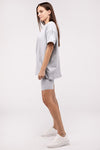 All Day Casual Cotton Round Neck Top & Biker Shorts Set