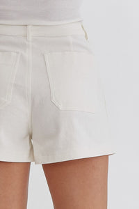 Hannah High Rise White Denim Shorts