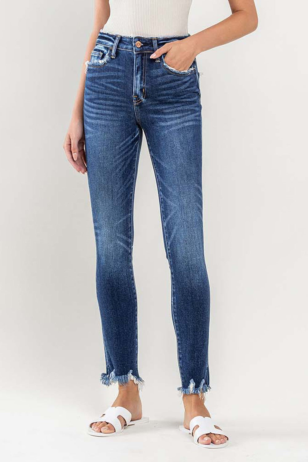 Raw hem hot sale ankle jeans