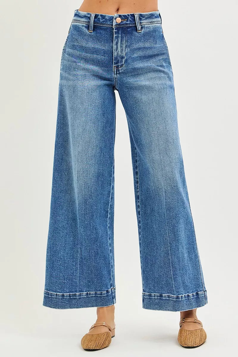 Risen Mid Rise Slouchy Wide Leg Jeans