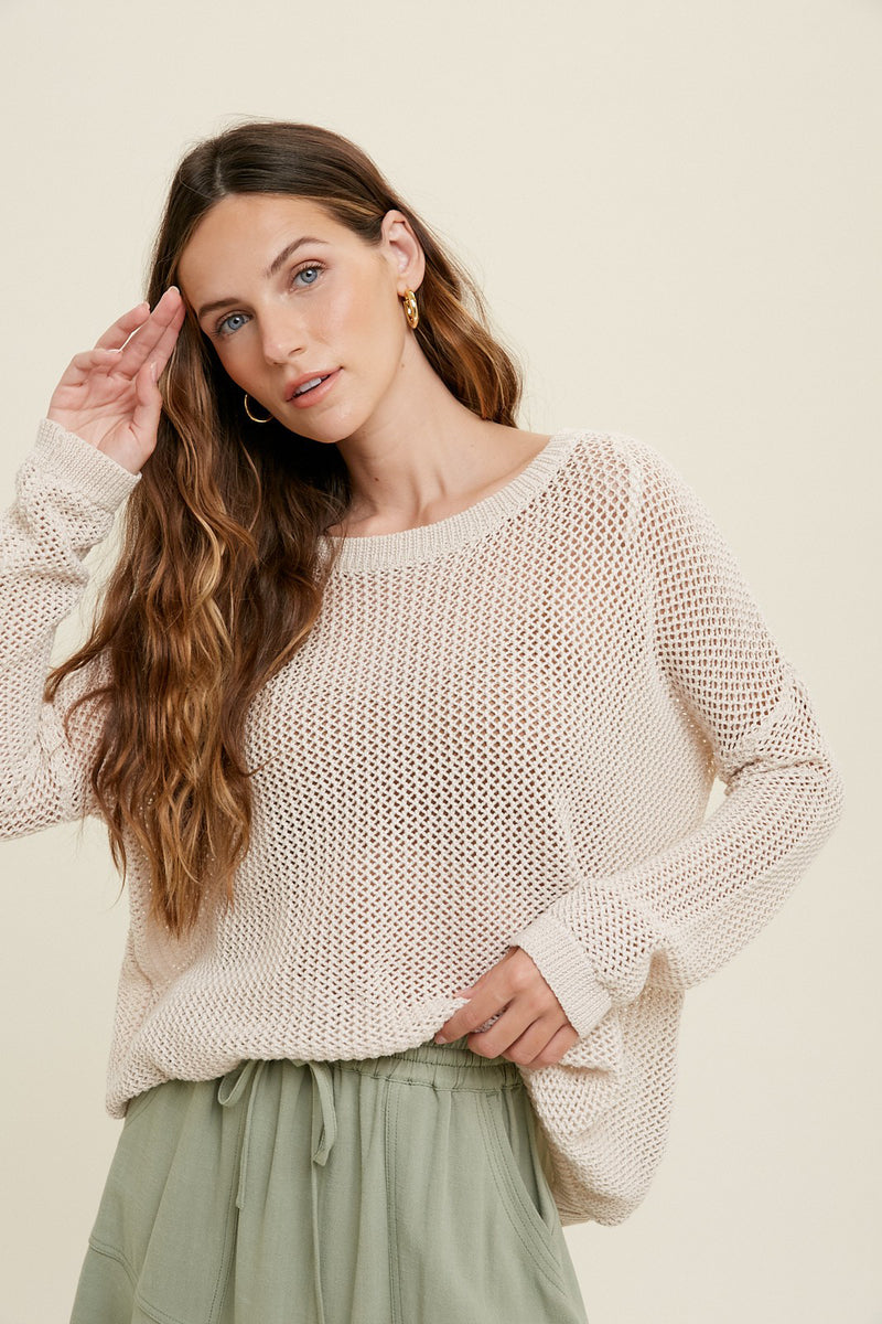 Wishlist Crochet Lightweight Knit Sweater WL22-7092