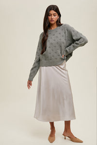 Wishlist Gray Bobble Knit Sweater
