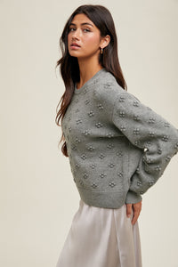 Wishlist Gray Bobble Knit Sweater