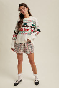 Heart Teddy Bear Plaid Boxer Shorts