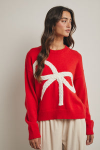 Wishlist Cable Knit Bow Sweater