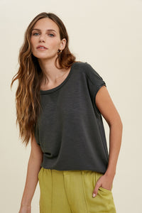 Casual Days Knit Top - Charcoal