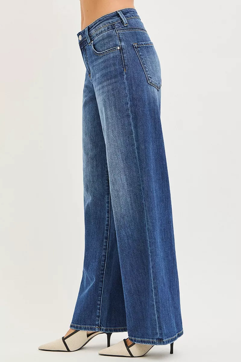 Risen High Rise Dark Wash Slouchy Baggy Jeans
