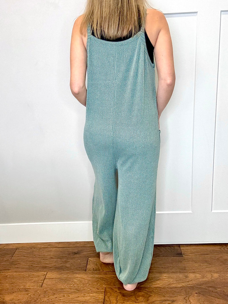 Sublime Casual Ribbed Jumpsuit - Moss