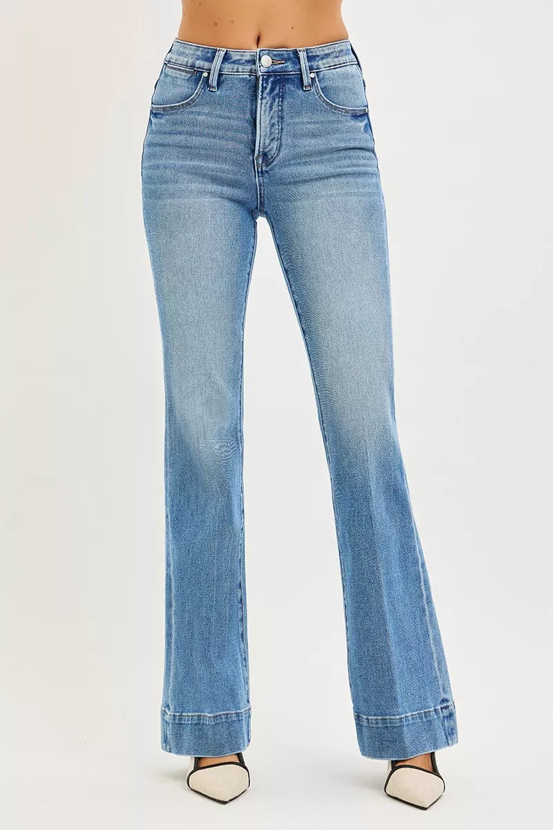 Risen Tummy Control Mid Rise Flare Jeans