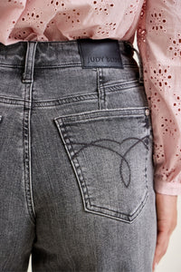 Judy Blue Mid Rise Grey Wash Wide Leg Jeans
