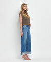 Flying Monkey High Rise Cuffed Wide Leg Jeans