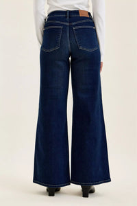 Judy Blue High Rise Lux Retro Wide Leg Dark Wash Jeans 82748