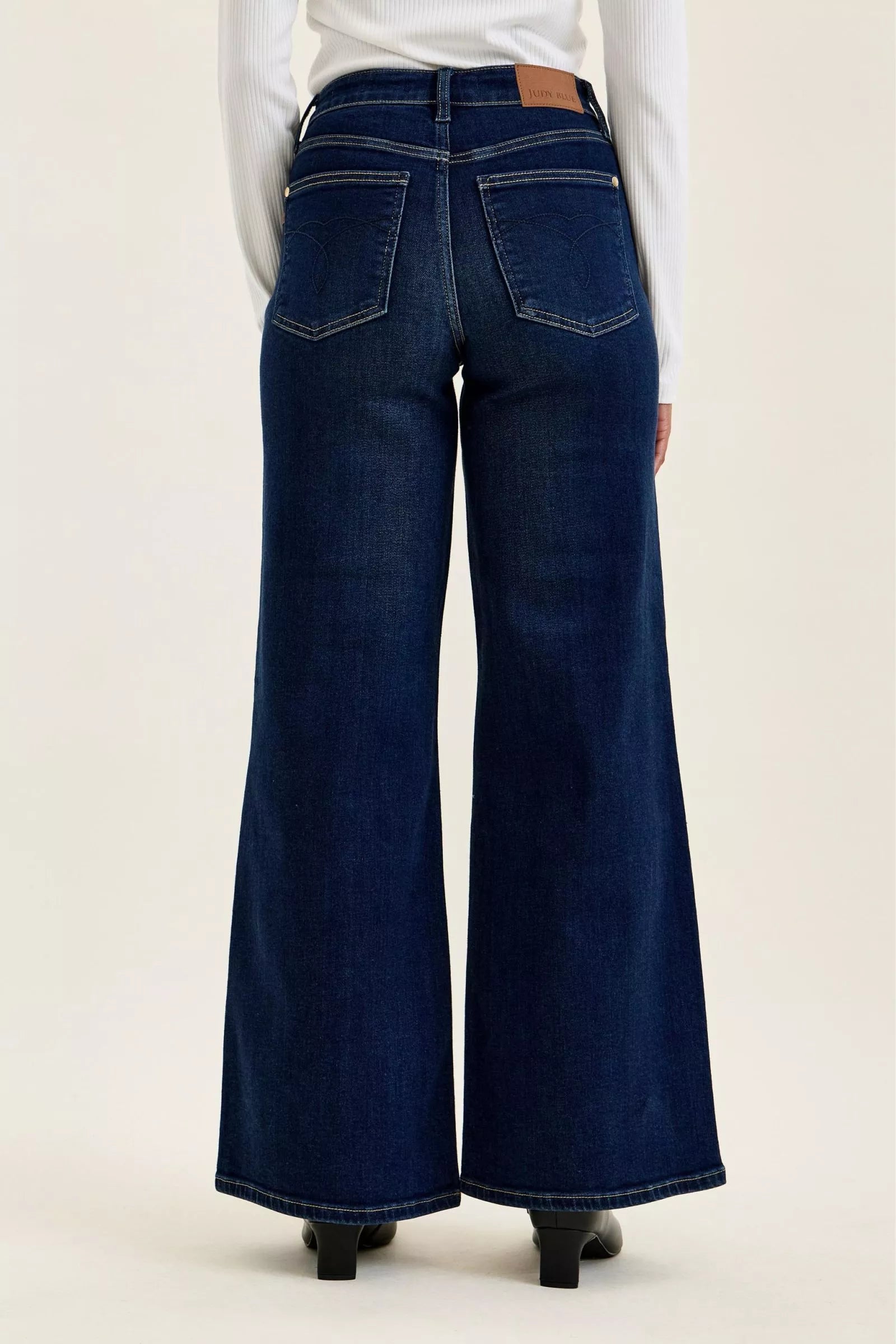 Judy Blue High Rise Lux Retro Wide Leg Dark Wash Jeans 82748
