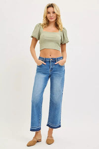 Risen High Rise Slouchy Cropped Boyfriend Jeans 