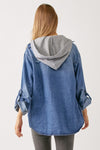 RISEN Oversized Vintage Denim Shirt w/ Zip Up Hoodie