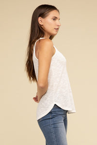 Textured V-Neck Tank Top