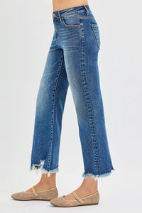 Risen Mid Rise Crop Straight Jeans