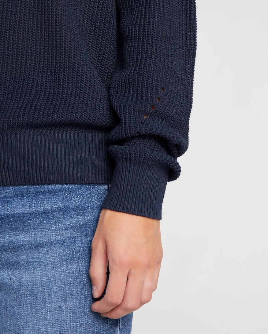 Seventy Eight and Sunny Coastal Crewneck Sweater in Navy