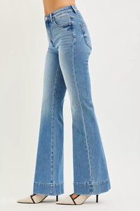 Risen Tummy Control Mid Rise Flare Jeans