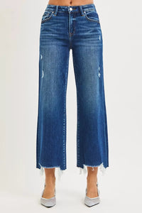Risen High Rise Crop Wide Leg Jeans