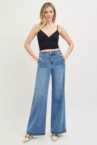 Risen Tummy Control High Rise Wide Leg Jeans PW21734
