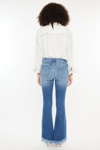 Kancan High Rise Frayed Hem Bootcut Jeans