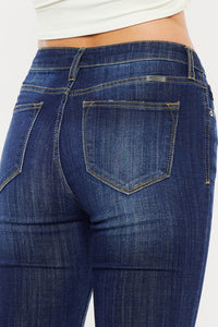 Kancan Mid Rise Dark Wash Flare Jeans