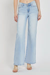 RISEN Mid Rise Wide Leg V Dipped Front Waist Jeans