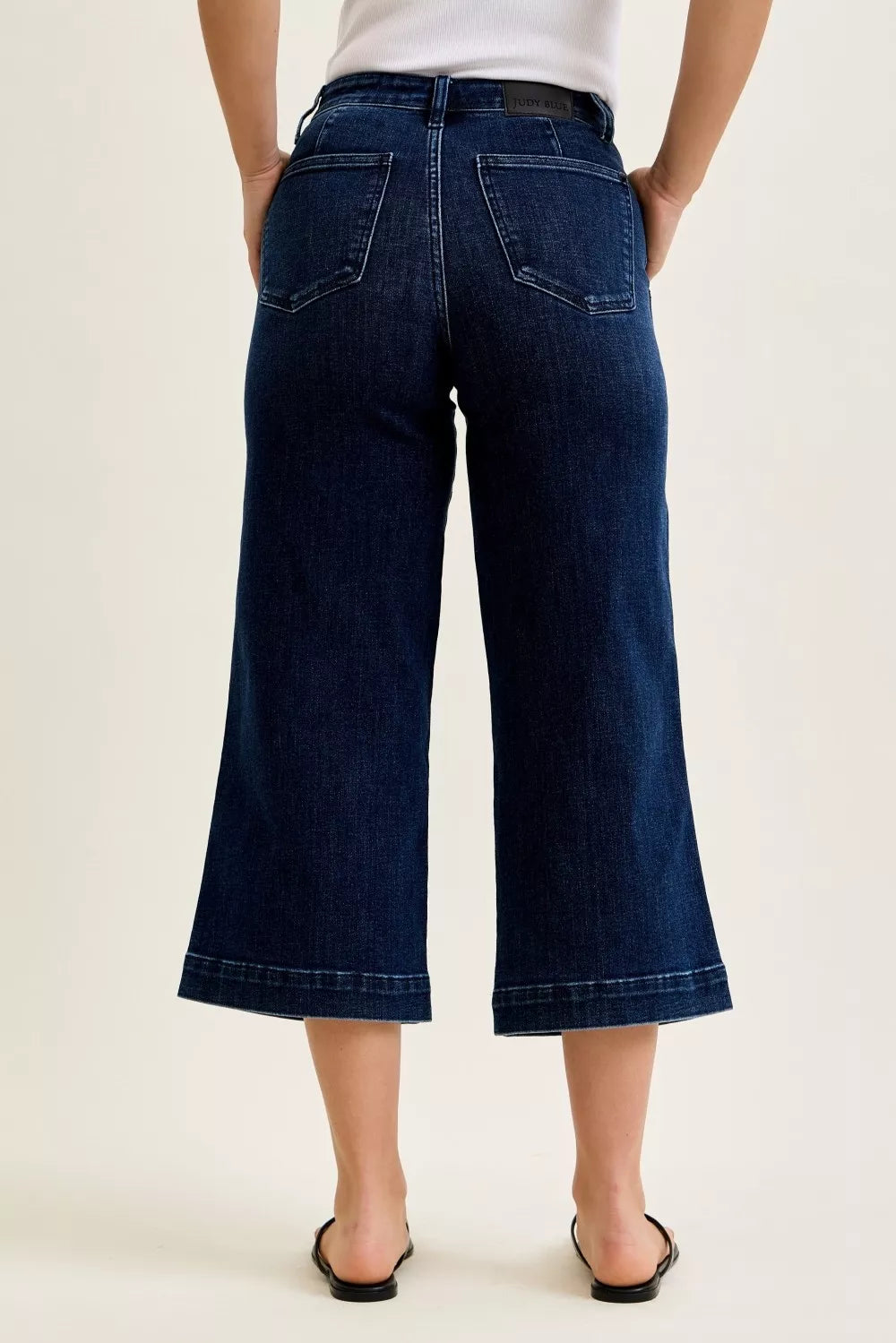 Judy Blue High Rise Cropped Wide Leg Trouser Jeans
