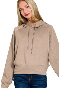 Zenana Scuba Hoodie in Cocoa