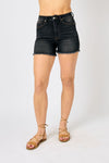 Judy Blue Tummy Control High Rise Black Denim Shorts