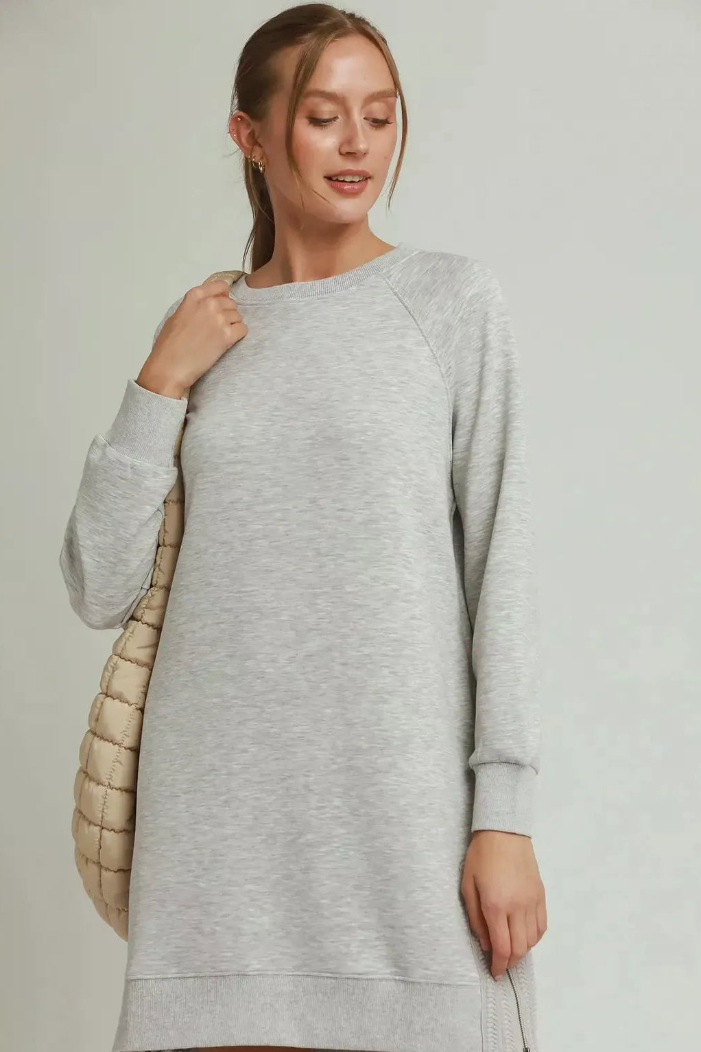 Umgee Side Crochet Zipper Detailed Casual Dress