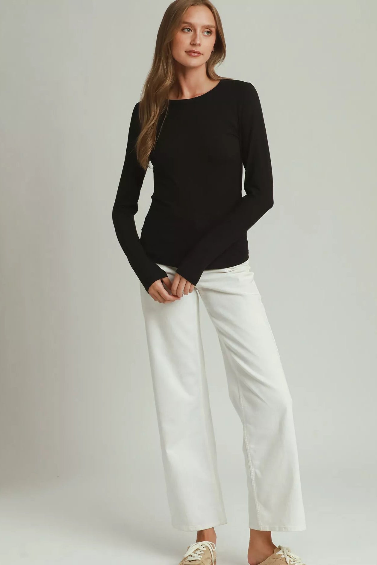 Umgee PULSEKNIT Crewneck Long Sleeve Top