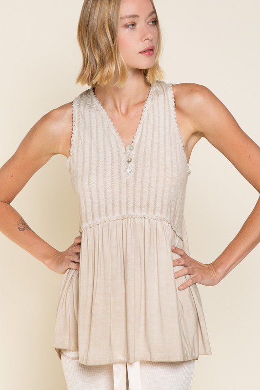 All The Details Babydoll Knit Tank Top