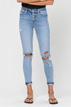 VERVET by Flying Monkey High Rise Button Fly Cuffed Skinny Jeans