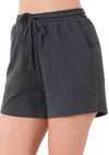 Everyday Casual Cotton Drawstring Waist Shorts with Pockets