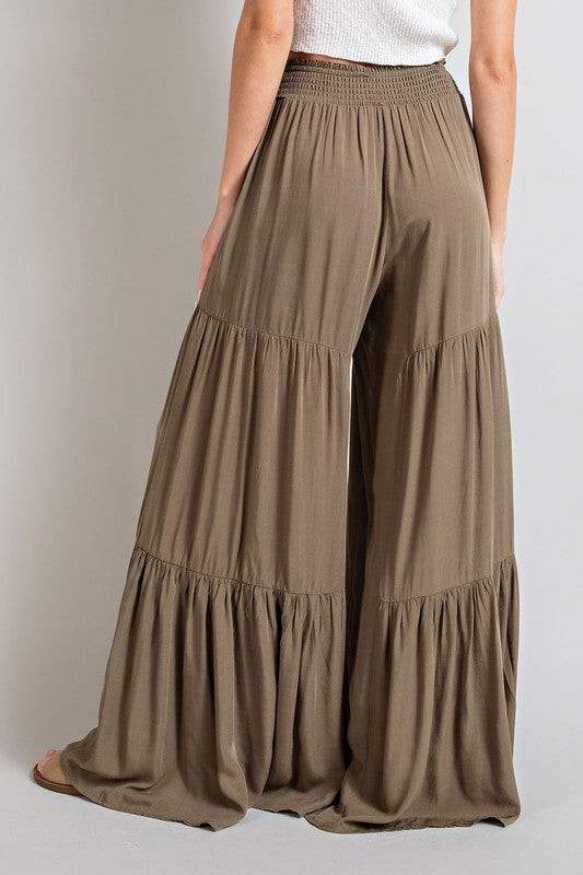 Tiered wide leg outlet pants