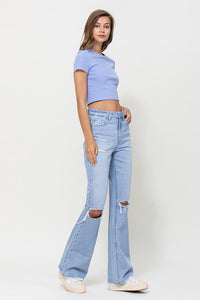 VERVET by Flying Monkey Light Wash 90's Vintage Distressed Flare Jeans