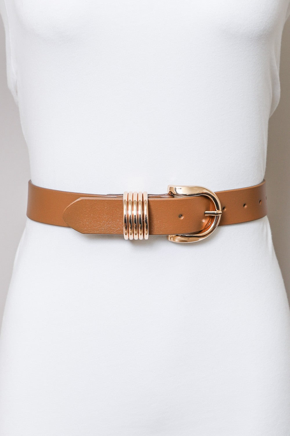 Ring It In Multi Accent Gold Ring Belt - Taupe