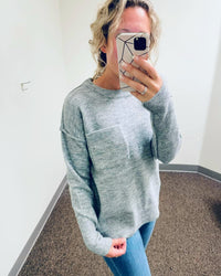 Round Neck Melange Oversized Sweater- Multiple Colors